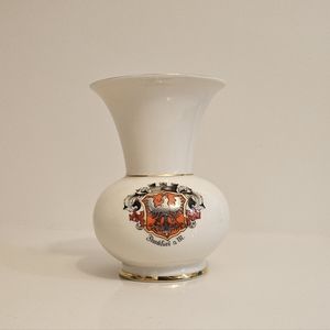 Vintage German Porcelain Vase Frankfurt Kronach OCA Bavaria Gold Accent Rare